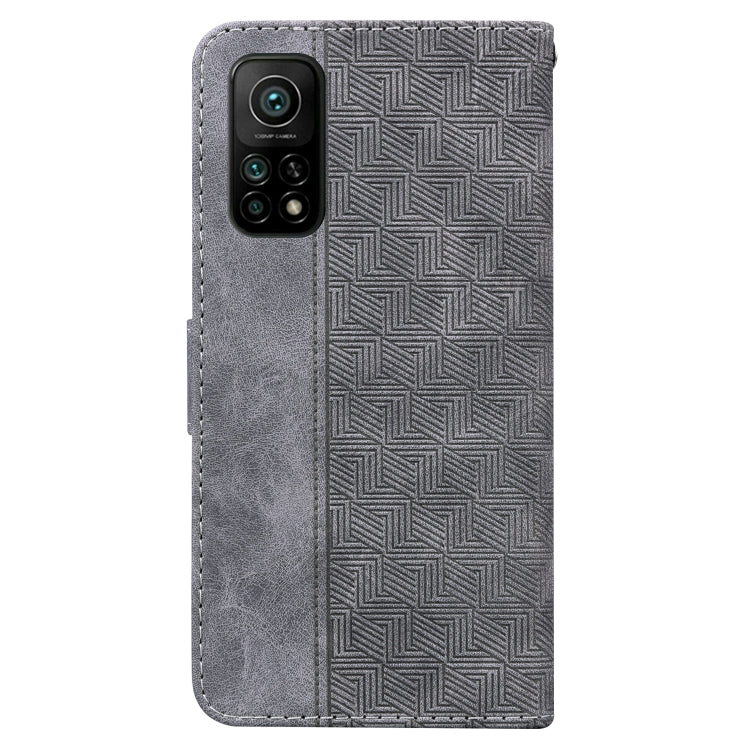 For Xiaomi Mi 10T Pro 5G / 10T 5G Geometric Embossed Leather Phone Case