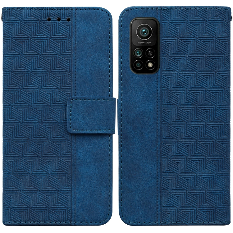 For Xiaomi Mi 10T Pro 5G / 10T 5G Geometric Embossed Leather Phone Case