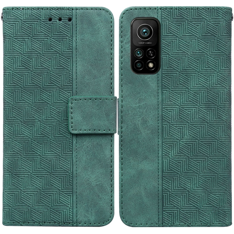 For Xiaomi Mi 10T Pro 5G / 10T 5G Geometric Embossed Leather Phone Case