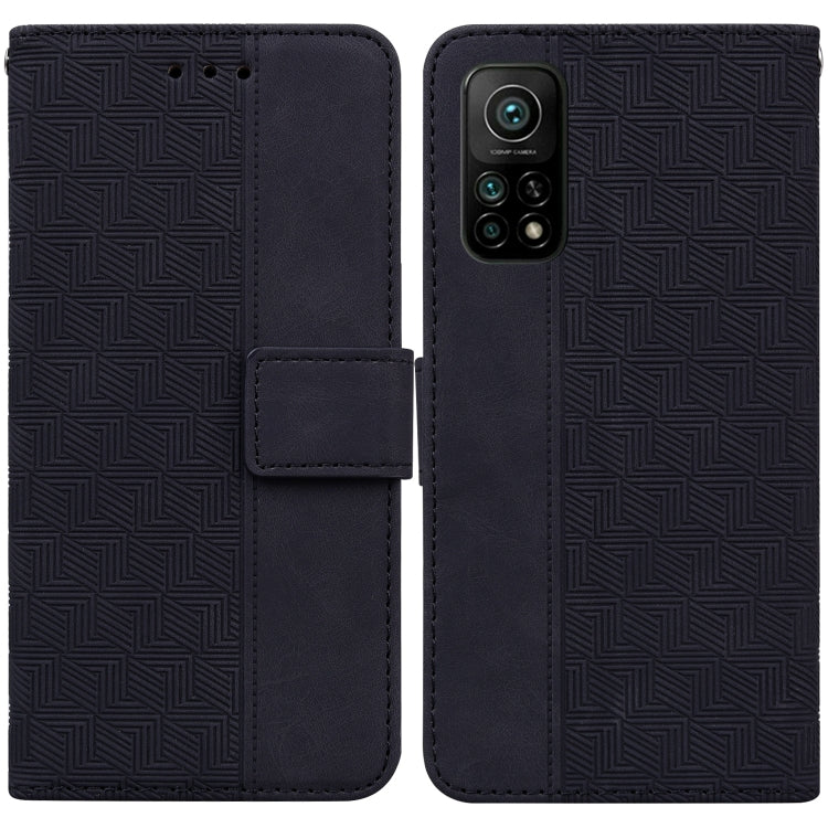 For Xiaomi Mi 10T Pro 5G / 10T 5G Geometric Embossed Leather Phone Case