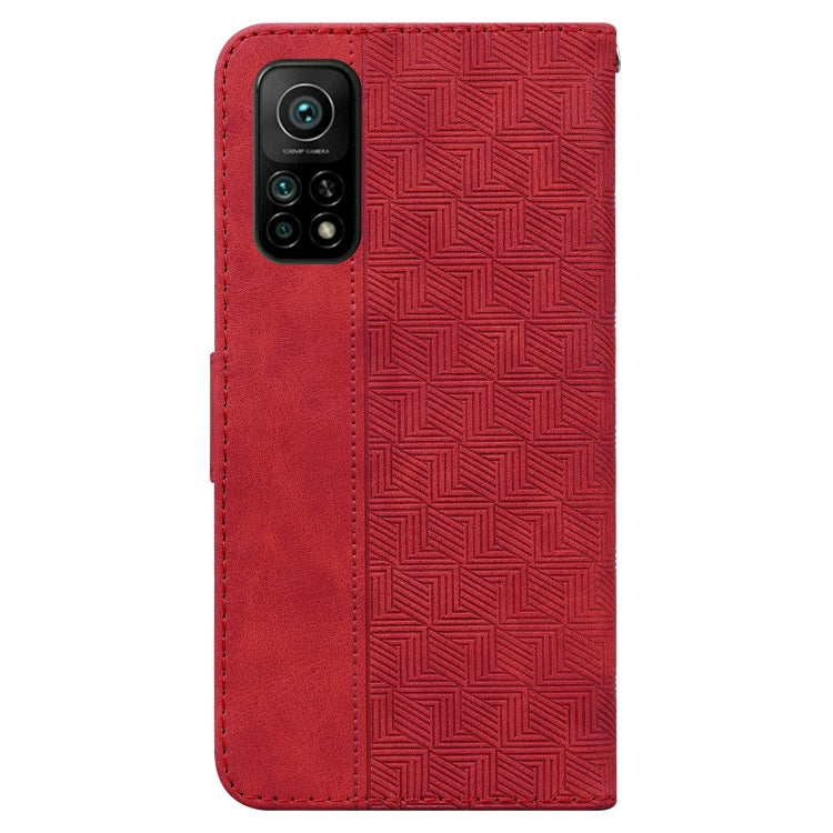 For Xiaomi Mi 10T Pro 5G / 10T 5G Geometric Embossed Leather Phone Case