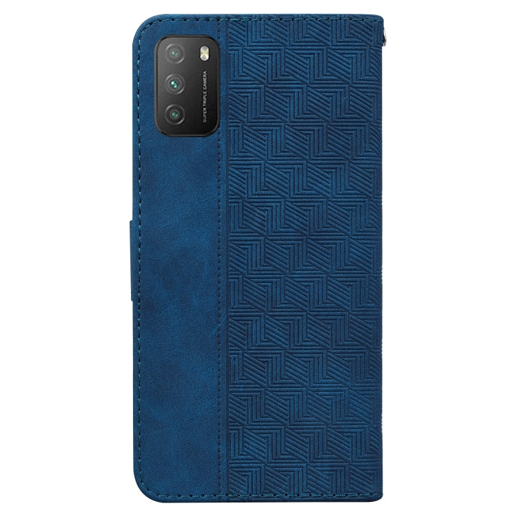 For Xiaomi Poco M3 / Redmi 9 Power Geometric Embossed Leather Phone Case