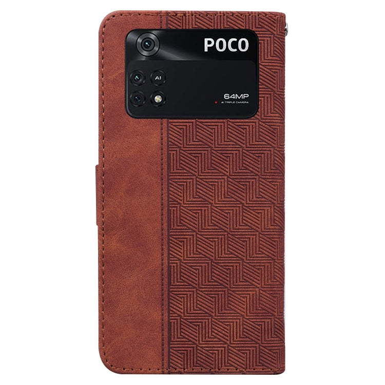 For Xiaomi Poco M4 Pro Geometric Embossed Leather Phone Case