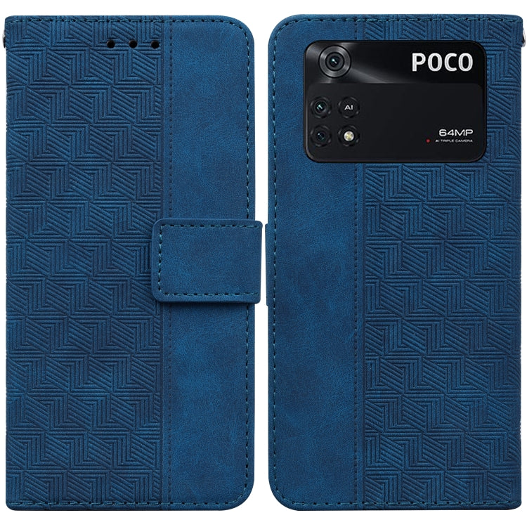 For Xiaomi Poco M4 Pro Geometric Embossed Leather Phone Case