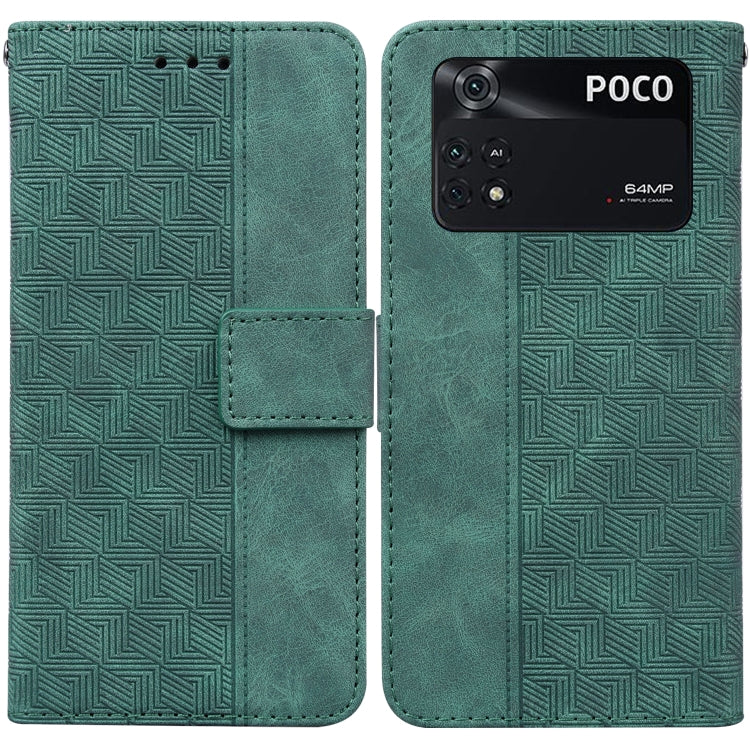 For Xiaomi Poco M4 Pro Geometric Embossed Leather Phone Case