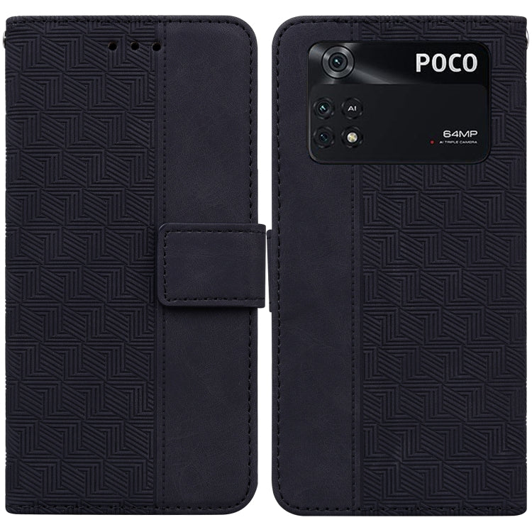 For Xiaomi Poco M4 Pro Geometric Embossed Leather Phone Case
