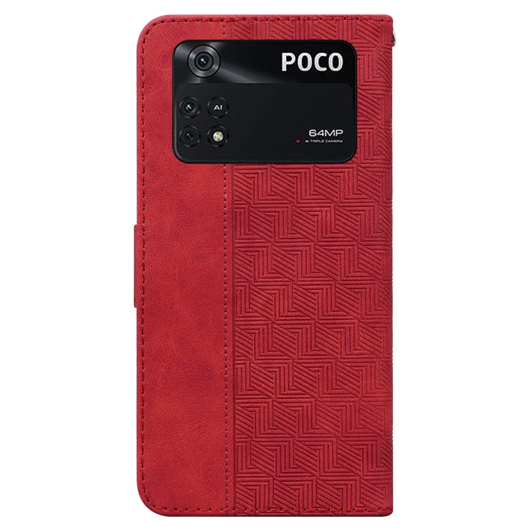 For Xiaomi Poco M4 Pro Geometric Embossed Leather Phone Case