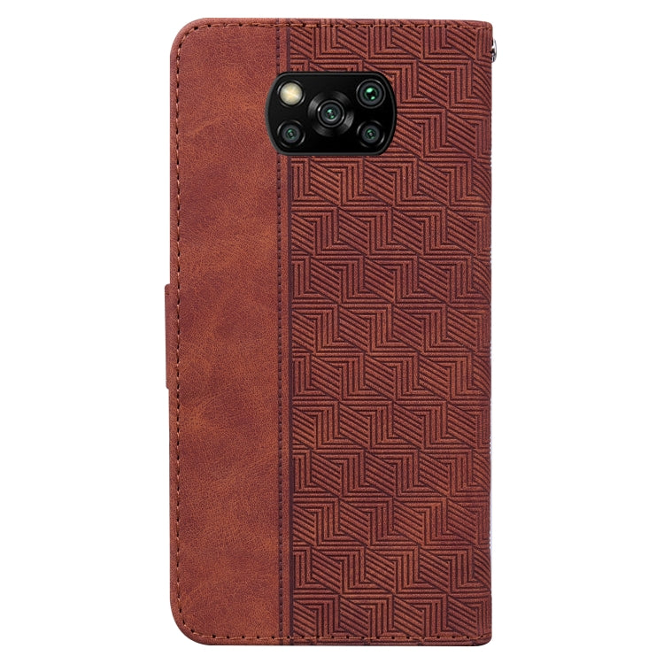 For Xiaomi Poco X3 NFC / Poco X3 Geometric Embossed Leather Phone Case