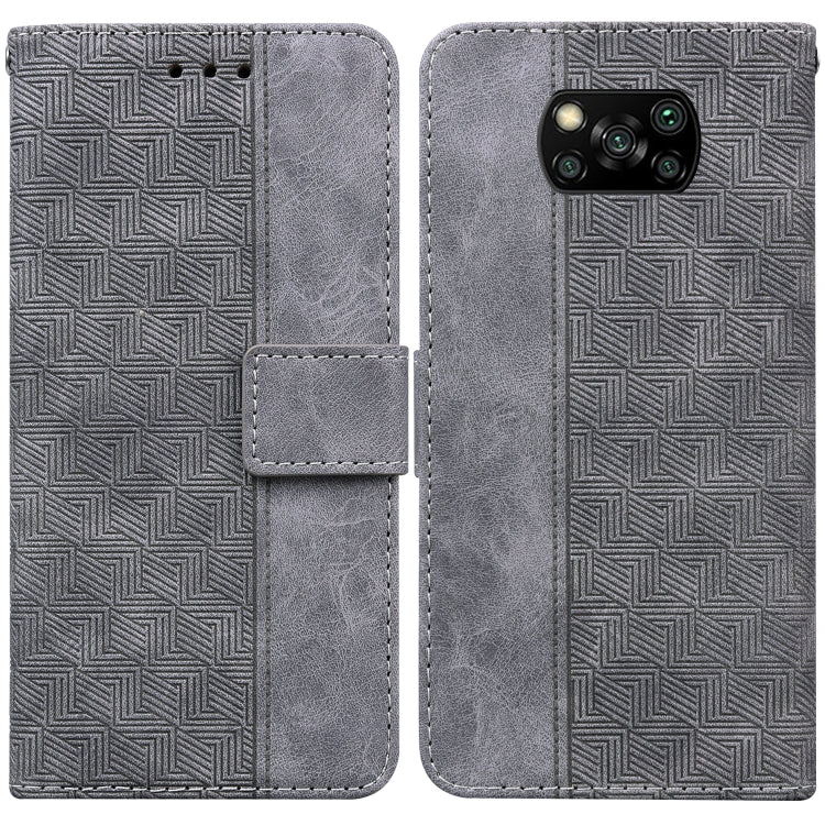 For Xiaomi Poco X3 NFC / Poco X3 Geometric Embossed Leather Phone Case
