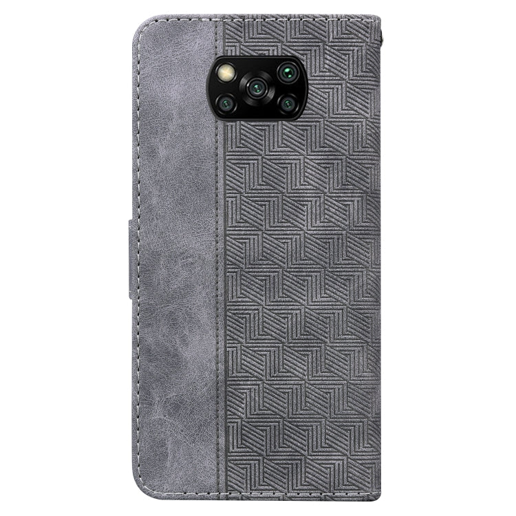 For Xiaomi Poco X3 NFC / Poco X3 Geometric Embossed Leather Phone Case
