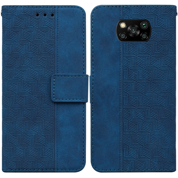 For Xiaomi Poco X3 NFC / Poco X3 Geometric Embossed Leather Phone Case