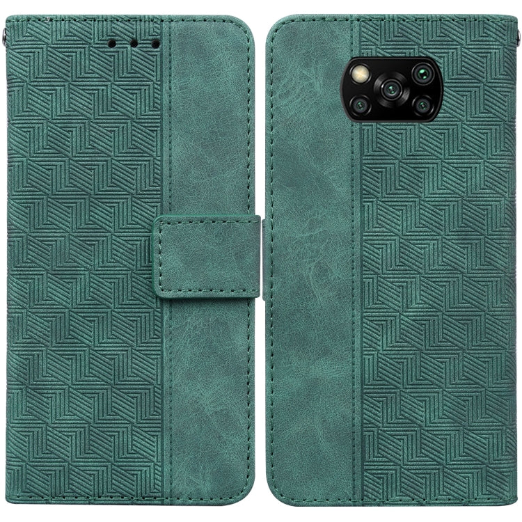 For Xiaomi Poco X3 NFC / Poco X3 Geometric Embossed Leather Phone Case