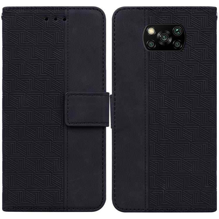 For Xiaomi Poco X3 NFC / Poco X3 Geometric Embossed Leather Phone Case