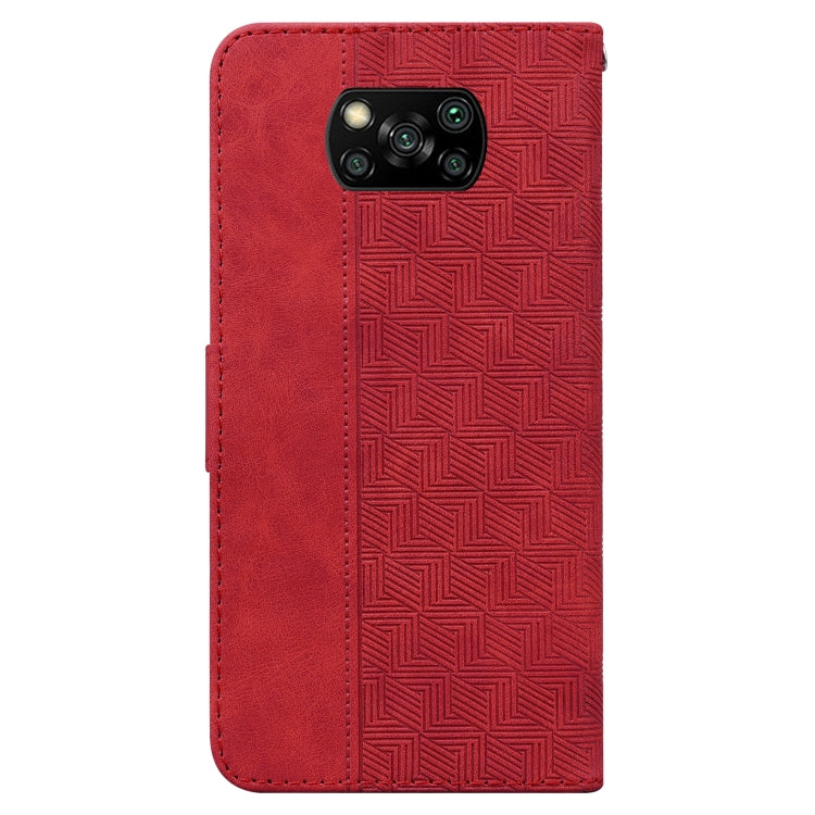 For Xiaomi Poco X3 NFC / Poco X3 Geometric Embossed Leather Phone Case