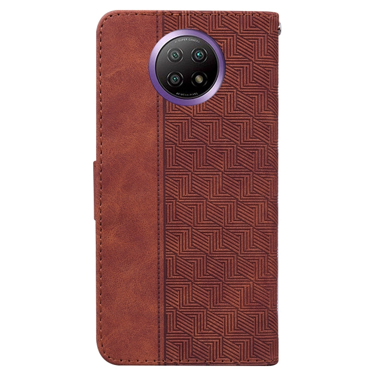 For Xiaomi Redmi Note 9T / Note 9 5G Geometric Embossed Leather Phone Case