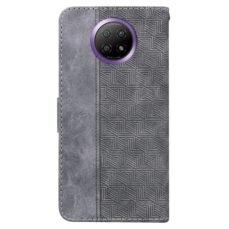 For Xiaomi Redmi Note 9T / Note 9 5G Geometric Embossed Leather Phone Case