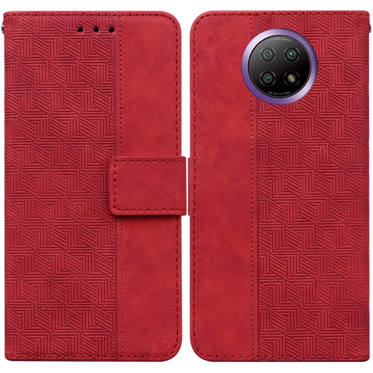 For Xiaomi Redmi Note 9T / Note 9 5G Geometric Embossed Leather Phone Case