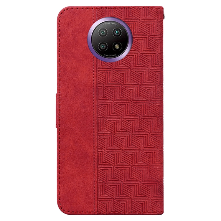For Xiaomi Redmi Note 9T / Note 9 5G Geometric Embossed Leather Phone Case