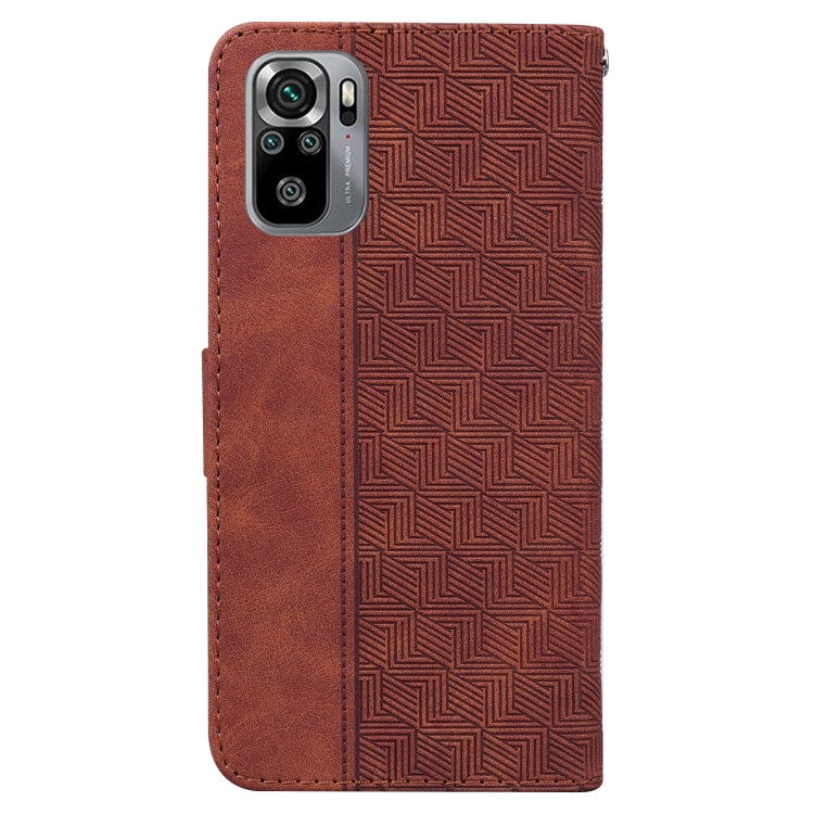 For Xiaomi Redmi Note 10 4G / Note 10S Geometric Embossed Leather Phone Case