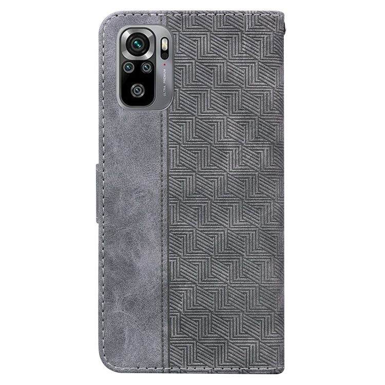 For Xiaomi Redmi Note 10 4G / Note 10S Geometric Embossed Leather Phone Case