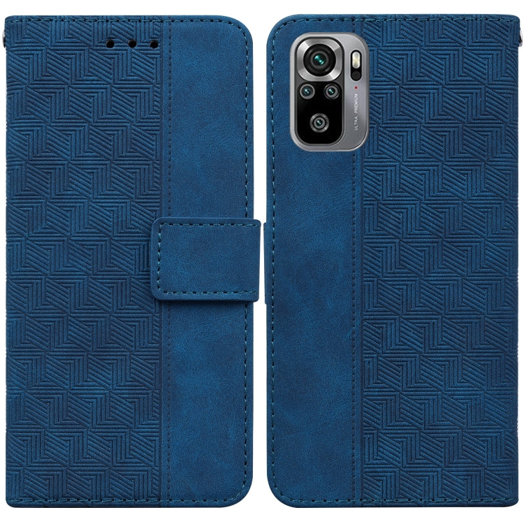 For Xiaomi Redmi Note 10 4G / Note 10S Geometric Embossed Leather Phone Case