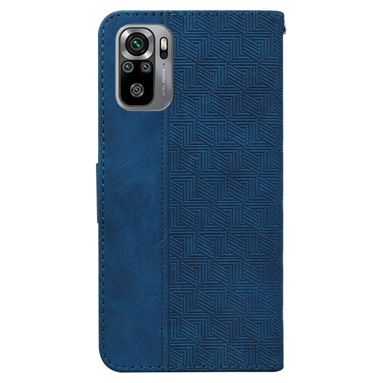 For Xiaomi Redmi Note 10 4G / Note 10S Geometric Embossed Leather Phone Case