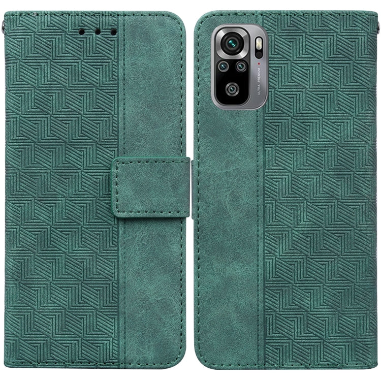 For Xiaomi Redmi Note 10 4G / Note 10S Geometric Embossed Leather Phone Case