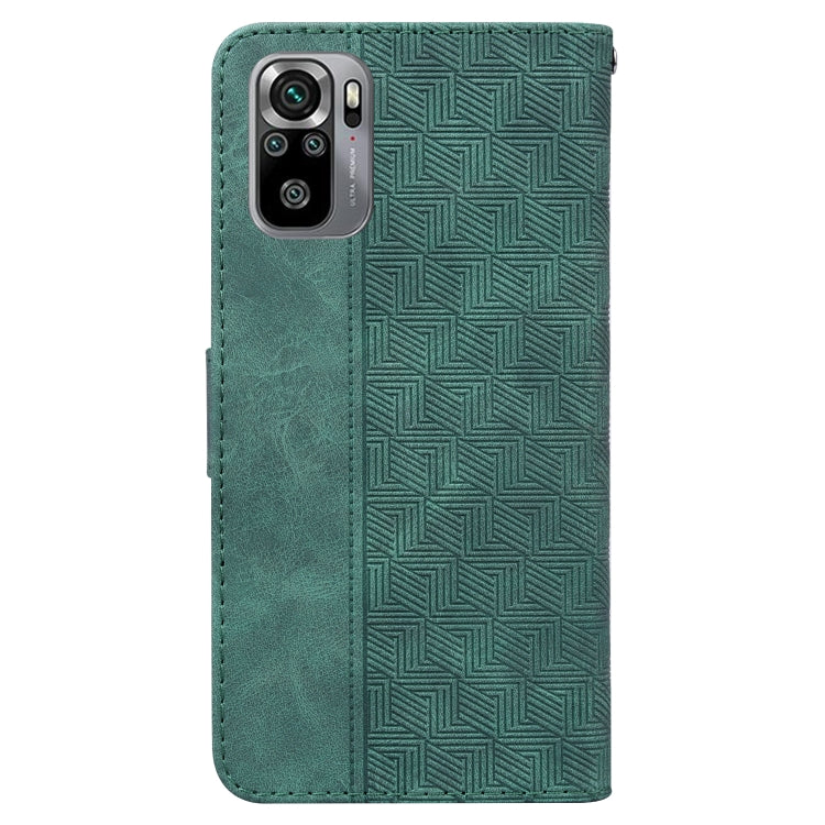 For Xiaomi Redmi Note 10 4G / Note 10S Geometric Embossed Leather Phone Case