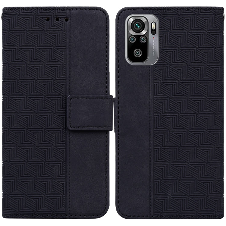 For Xiaomi Redmi Note 10 4G / Note 10S Geometric Embossed Leather Phone Case