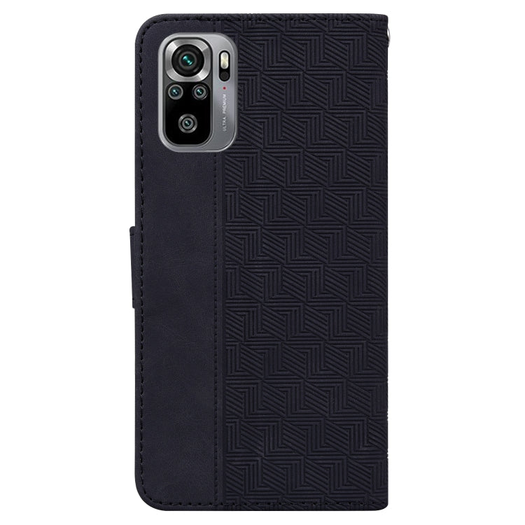 For Xiaomi Redmi Note 10 4G / Note 10S Geometric Embossed Leather Phone Case