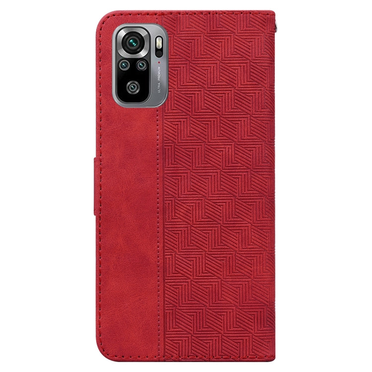 For Xiaomi Redmi Note 10 4G / Note 10S Geometric Embossed Leather Phone Case