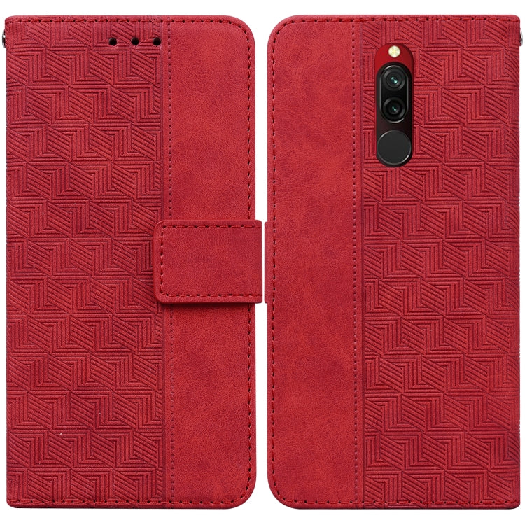 For Xiaomi Redmi 8 / 8A Geometric Embossed Leather Phone Case