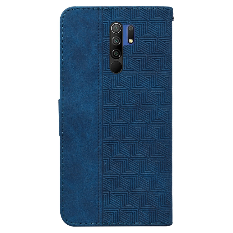 For Xiaomi Redmi 9 / 9 Prime / Poco M2 Geometric Embossed Leather Phone Case