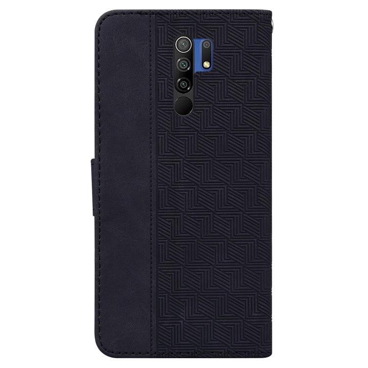 For Xiaomi Redmi 9 / 9 Prime / Poco M2 Geometric Embossed Leather Phone Case