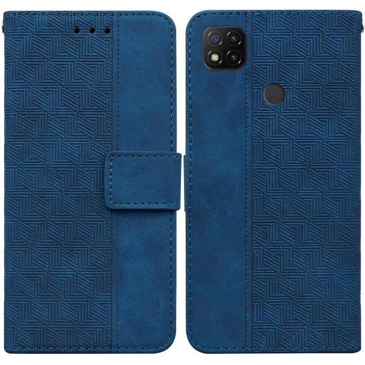 For Xiaomi Redmi 9C Geometric Embossed Leather Phone Case