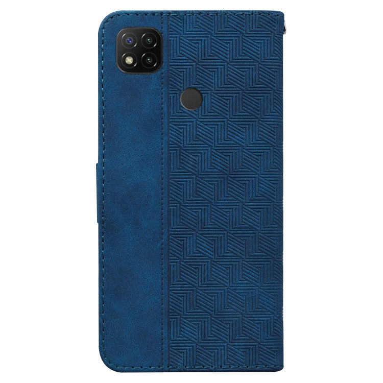 For Xiaomi Redmi 9C Geometric Embossed Leather Phone Case