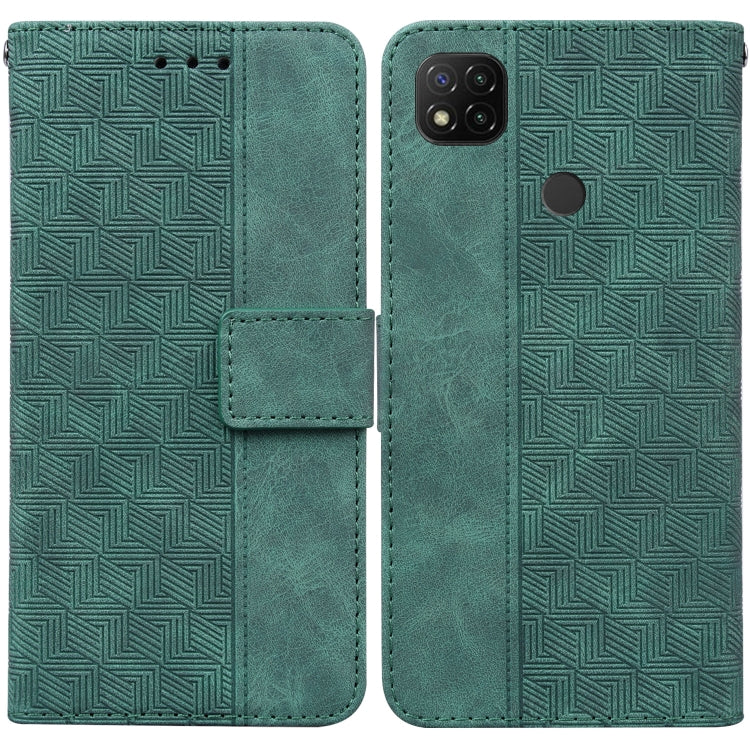 For Xiaomi Redmi 9C Geometric Embossed Leather Phone Case