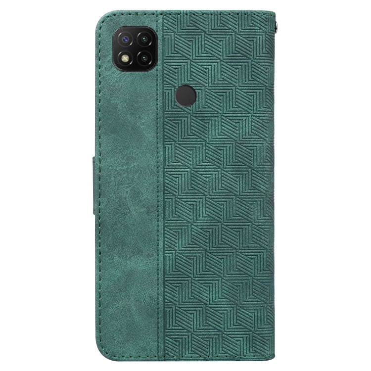 For Xiaomi Redmi 9C Geometric Embossed Leather Phone Case