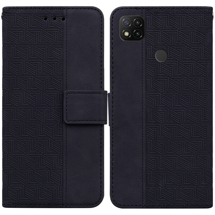 For Xiaomi Redmi 9C Geometric Embossed Leather Phone Case