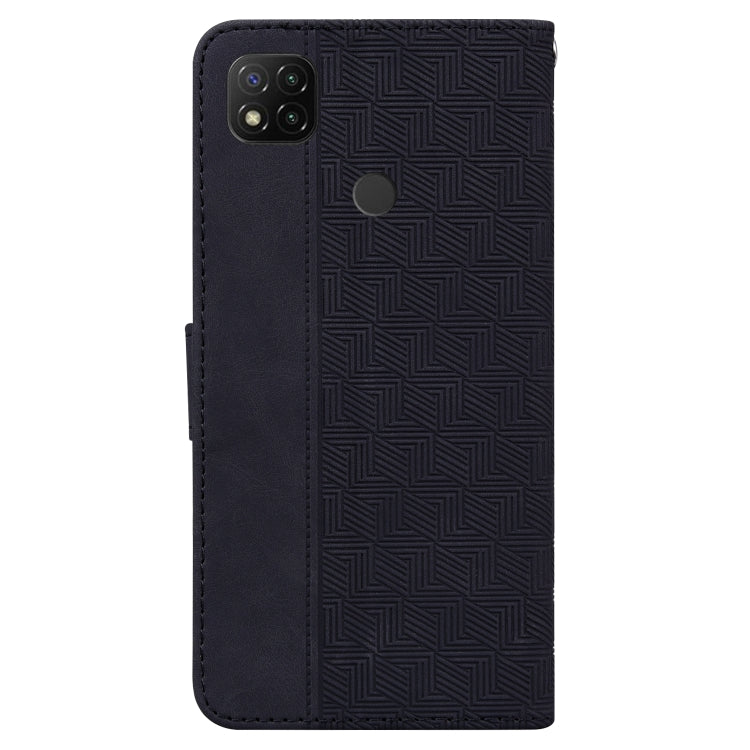 For Xiaomi Redmi 9C Geometric Embossed Leather Phone Case