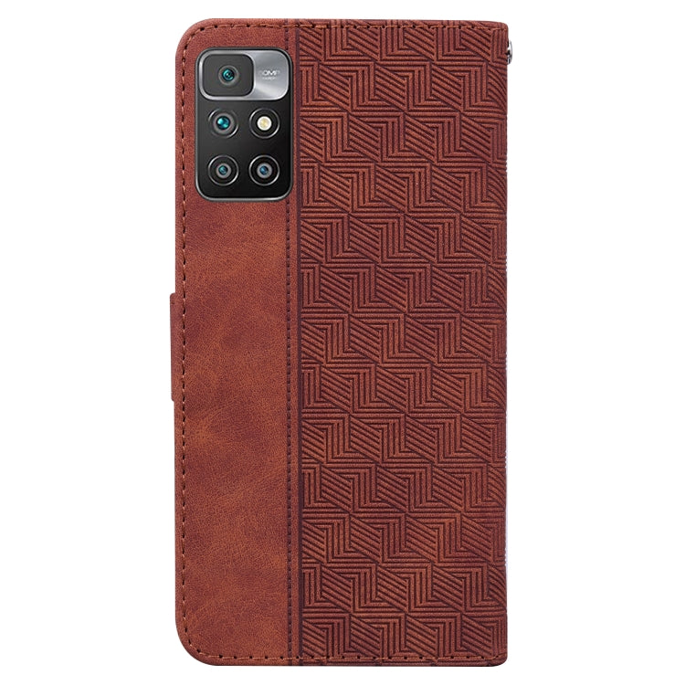 For Xiaomi Redmi 10 / 10 Prime Geometric Embossed Leather Phone Case