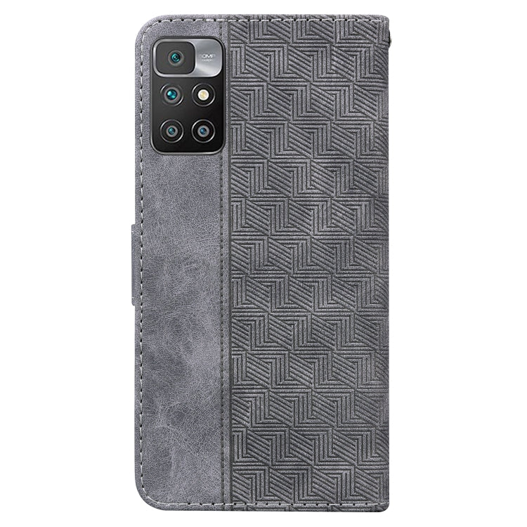 For Xiaomi Redmi 10 / 10 Prime Geometric Embossed Leather Phone Case