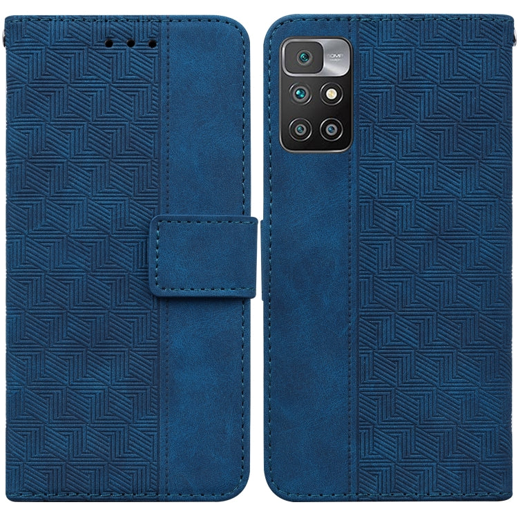 For Xiaomi Redmi 10 / 10 Prime Geometric Embossed Leather Phone Case