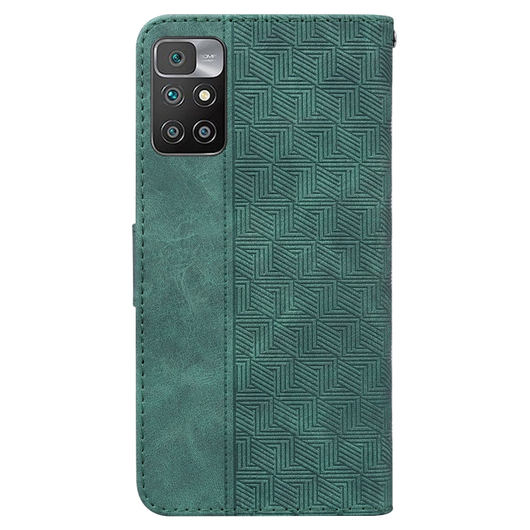For Xiaomi Redmi 10 / 10 Prime Geometric Embossed Leather Phone Case