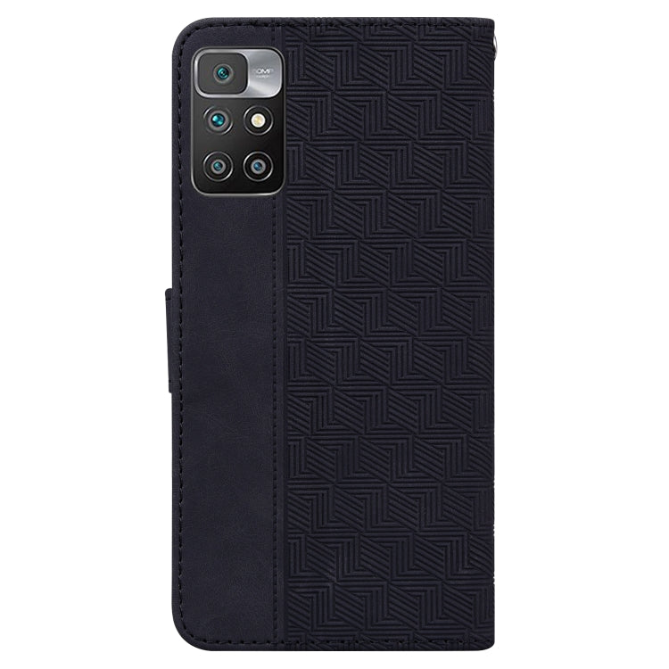 For Xiaomi Redmi 10 / 10 Prime Geometric Embossed Leather Phone Case