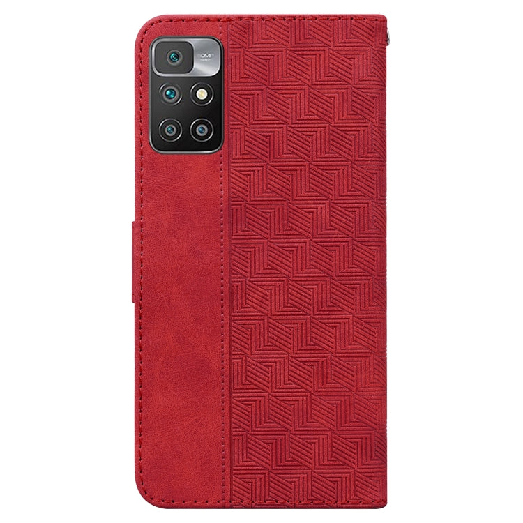 For Xiaomi Redmi 10 / 10 Prime Geometric Embossed Leather Phone Case