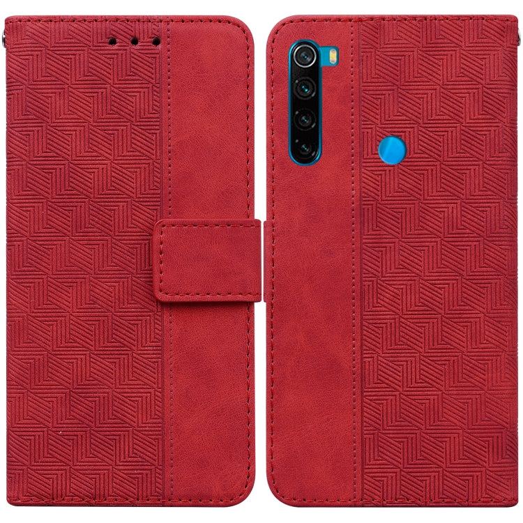 For Xiaomi Redmi Note 8 Geometric Embossed Leather Phone Case
