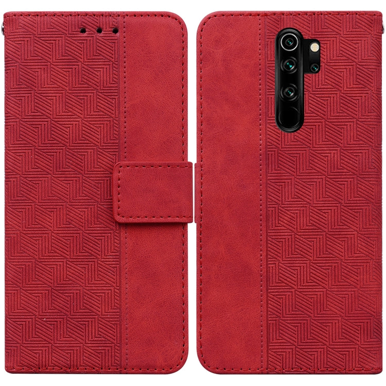 For Xiaomi Redmi Note 8 Pro Geometric Embossed Leather Phone Case