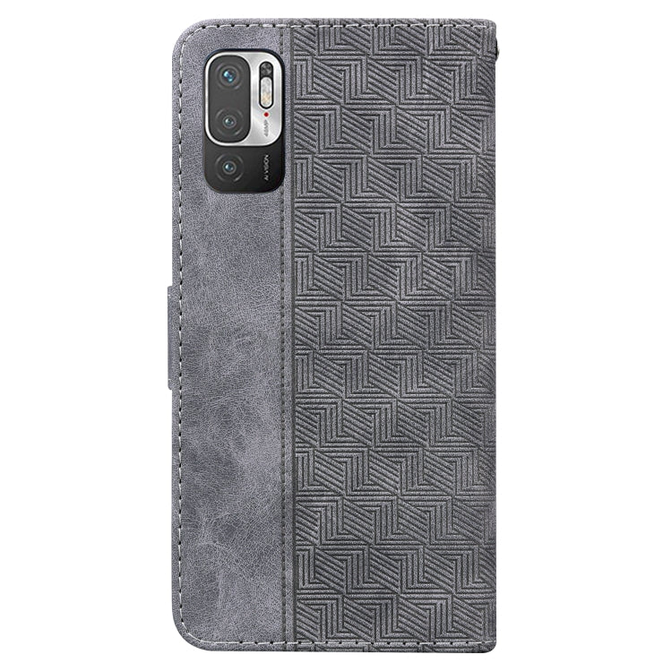 For Xiaomi Redmi Note 10 5G / Poco M3 Pro Geometric Embossed Leather Phone Case