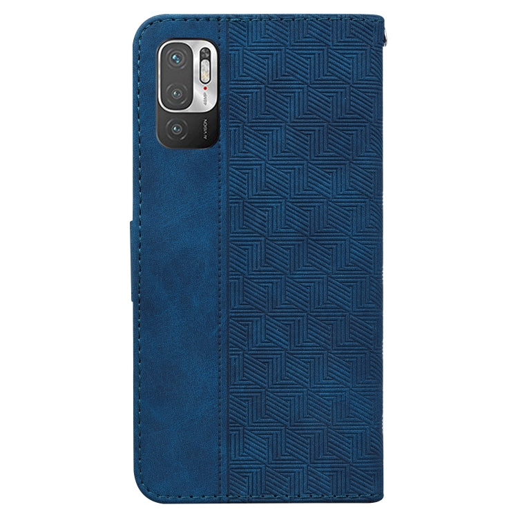 For Xiaomi Redmi Note 10 5G / Poco M3 Pro Geometric Embossed Leather Phone Case